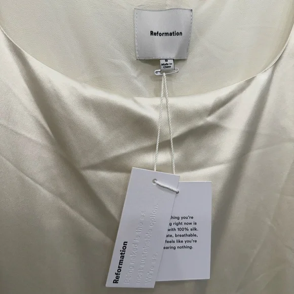 NWT Reformation Zaire Silk Bridal Ivory Dress - sz 8 - Picture 7 of 7